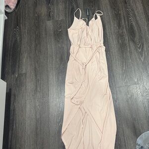 Elegant Pink Striped Dress